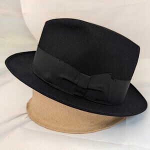 Vintage Ultra Soft Black Borsalino Rapallo II Fedora Hat - Size 7